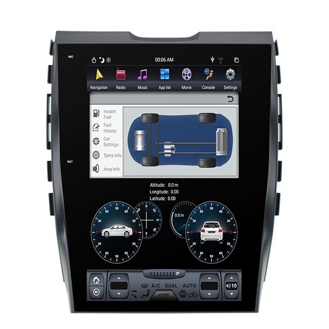 縦スクリーンの端2015 2018年のフォード土曜日Nav DVD PX6車GPSのアンドロイド9.0
