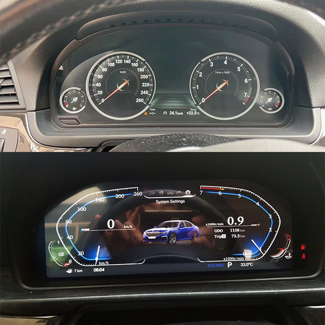 BMW車LCDの器械の集り単位のためのLinux BMWデジタルのダッシュボードの表示